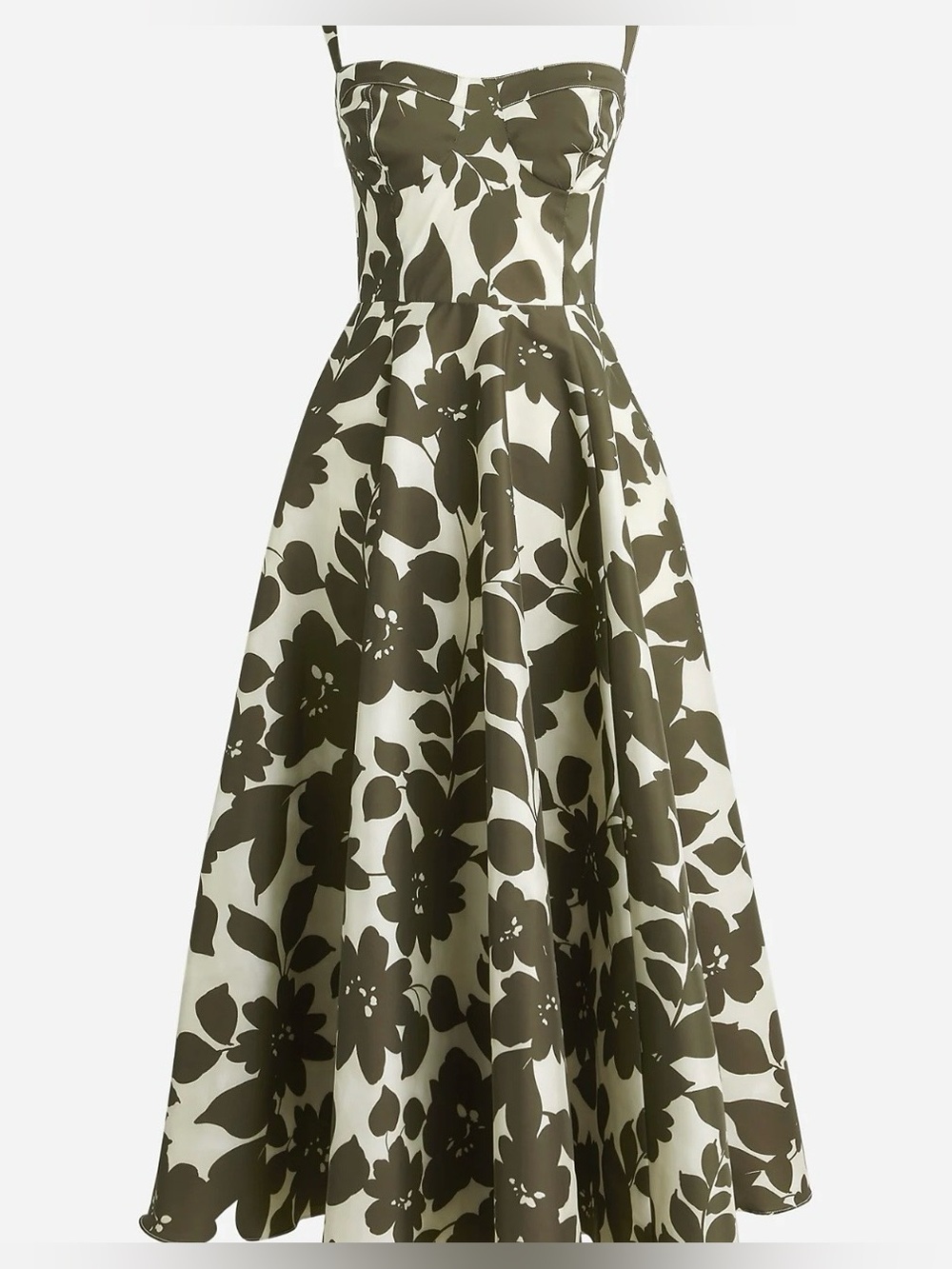 JCrew Collection NWT sweetheart A-line midi dress floral stretch taffeta Sz 6
